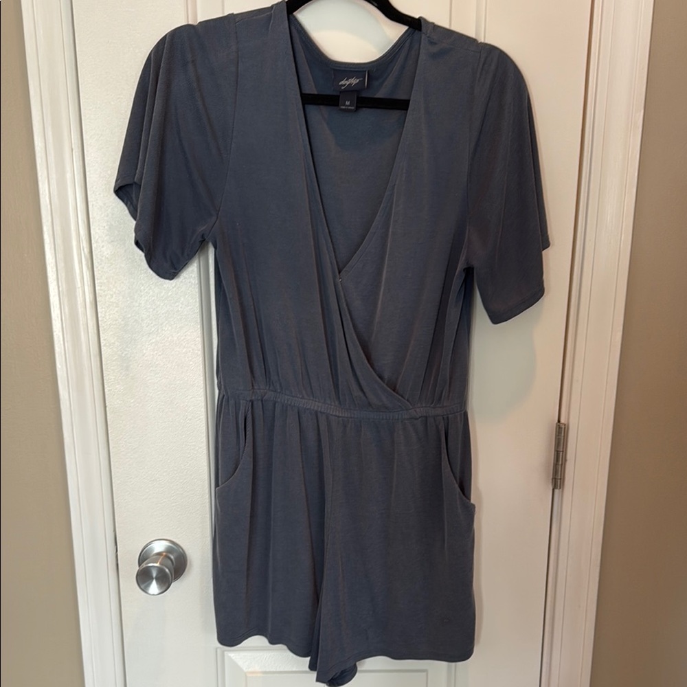 Gray Short Sleeve Romper
